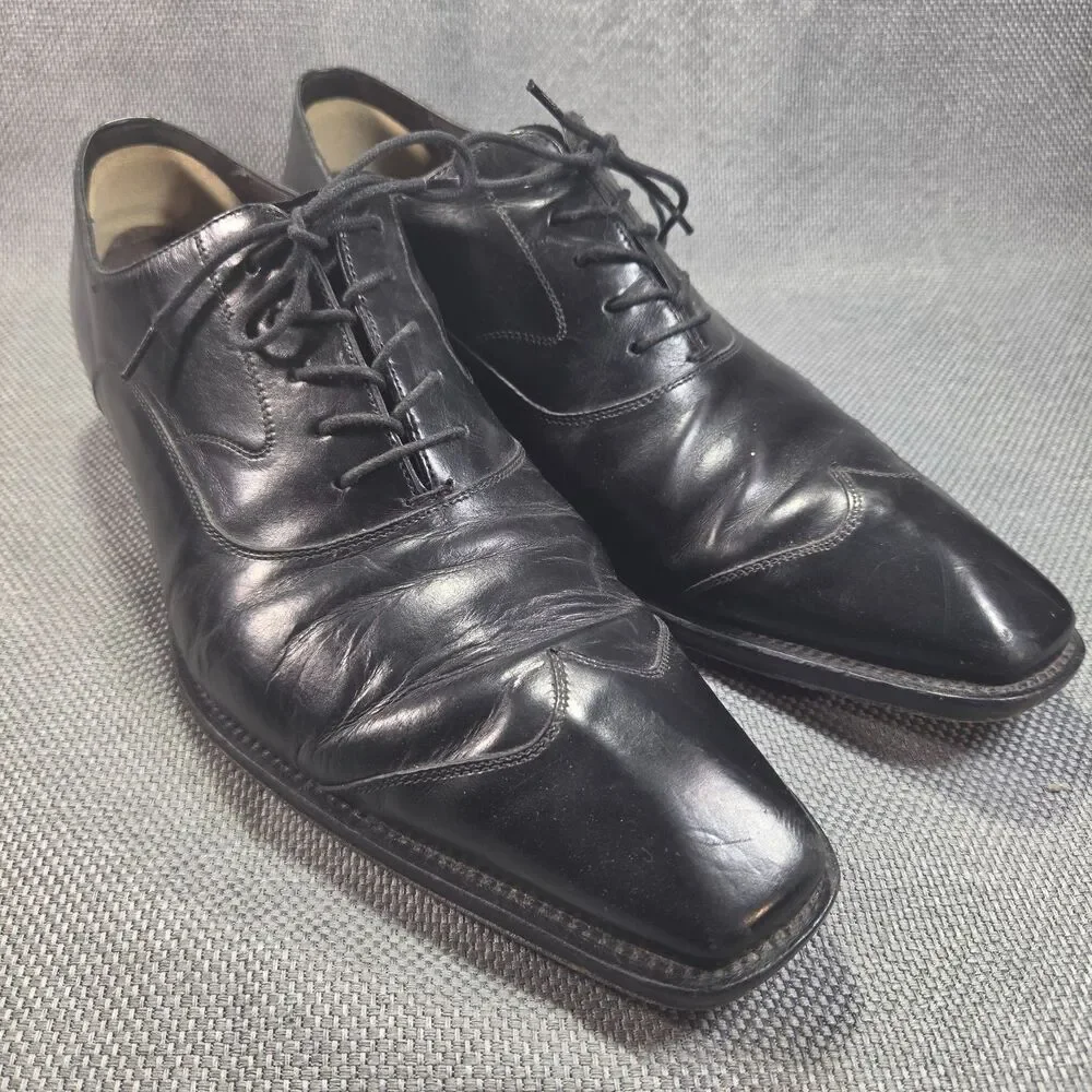 Mezlan Handmade Spanish Leather Oxfords, Men's 11.5 Black Dress Casual Shoes